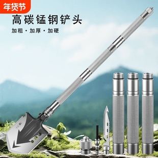 郎神多功能工兵铲钓鱼户外锰钢加厚兵工铲子中国折叠车载露营铁锹