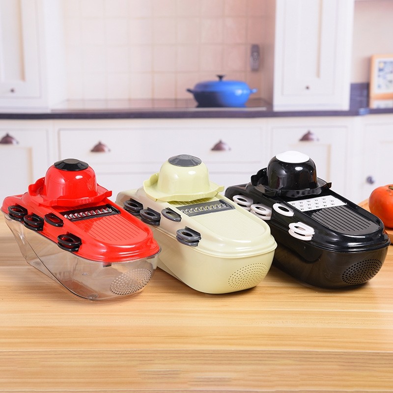 英柏帝INBODI多用途切菜器七刀片创意厨房工具沥水篮切丝器切片