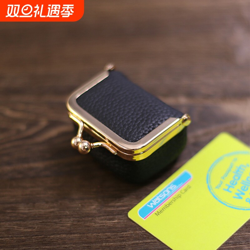 新款软皮小巧口金包钻戒首饰包迷你戒指项链耳环饰品盒硬币零钱包