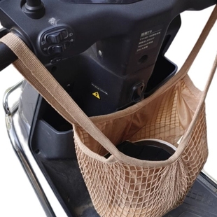 电动车网兜前置物兜头盔收纳袋安全帽装全盔半盔双层大容量手提袋