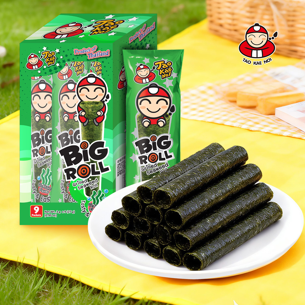 泰国进口老板仔网红解馋烤海苔卷好吃休闲零食27g食材紫菜营养