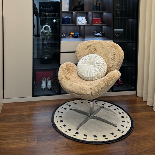 天鹅椅轻奢高级感化妆凳子女生卧室梳妆旋转升降化妆椅转椅久坐