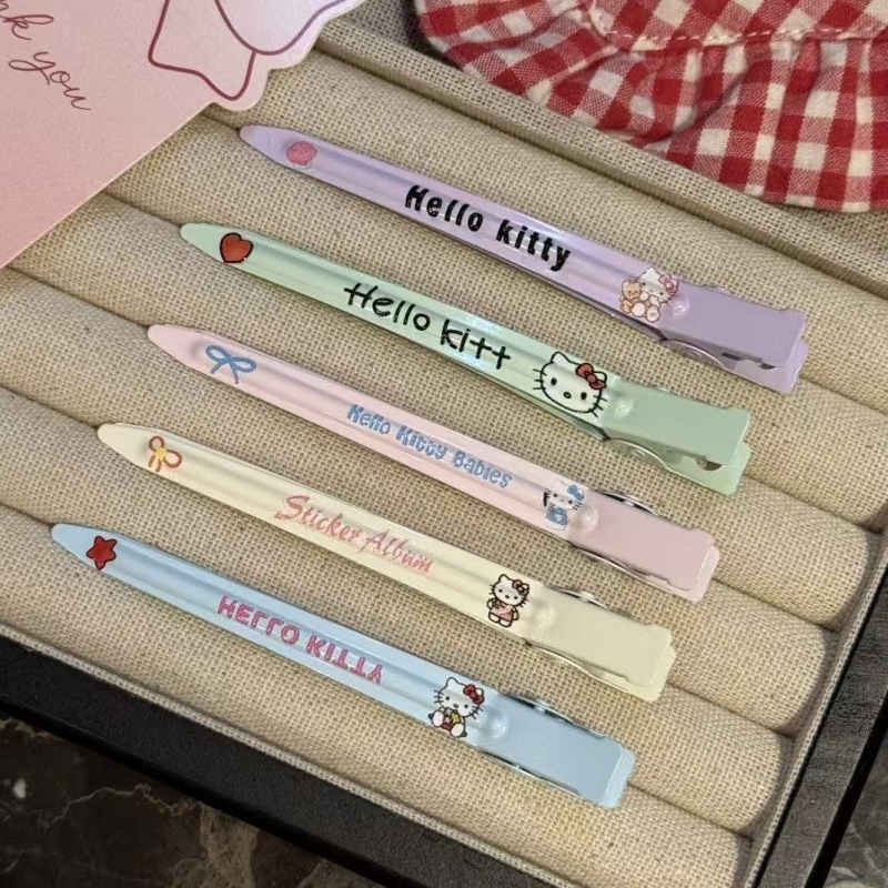 可爱kitty猫蝴蝶结趣味发夹女少女心创意发饰外出拍照带齿防滑
