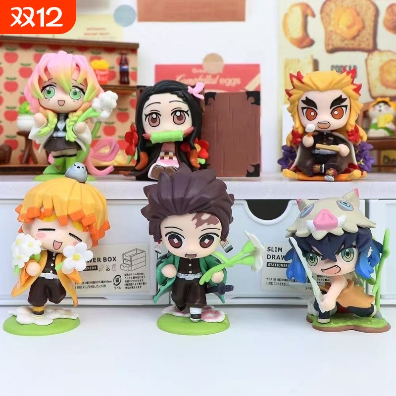 鬼灭之刃诞生花系列盲盒动漫二次元手办潮流玩具生日礼物摆件模型