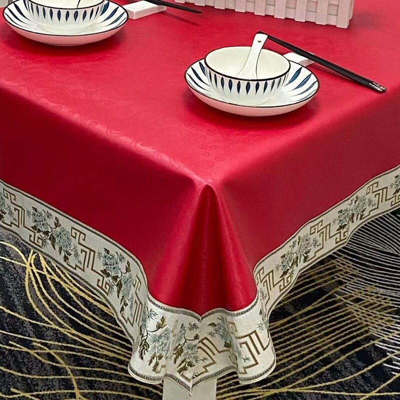 防水防油防烫免洗茶几桌布欧式酒店家用长方形餐桌桌布台布高级感