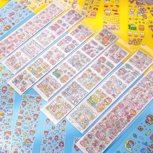 1000个图案儿童女孩手账贴纸长条贴纸便宜 饰品素材 diy咕卡小圆盘咕咔手账贴纸高颜值小学生贴画儿童手帐装