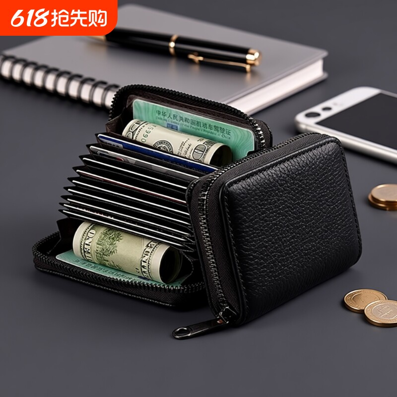 真皮质感卡包男防盗刷高档卡片包大容量防消磁证件卡夹超薄卡套