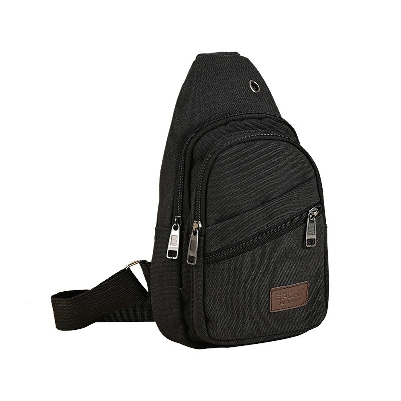 新款休闲男士帆布斜跨包大容量运动时尚单肩男包韩版百搭胸包