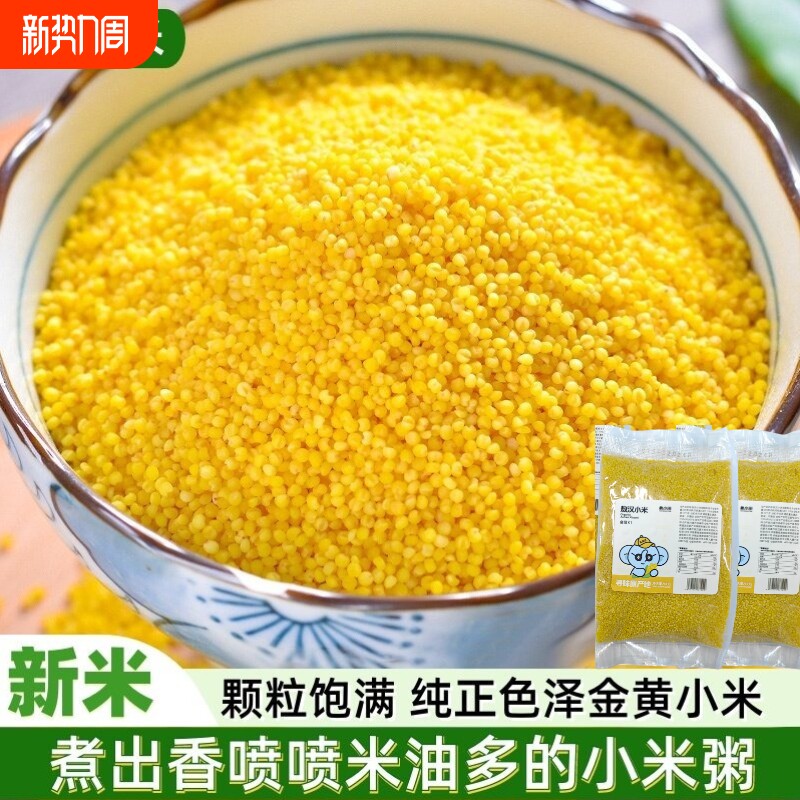 内蒙古敖汉有机黄小米农家新米五谷杂粮食小米粥米油多粗粮糯米