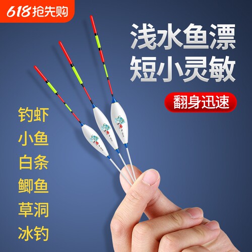 浅水草洞鱼漂白皮漂鲫鱼钓虾短尾加粗醒目纳米浮漂高灵敏度冰钓漂
