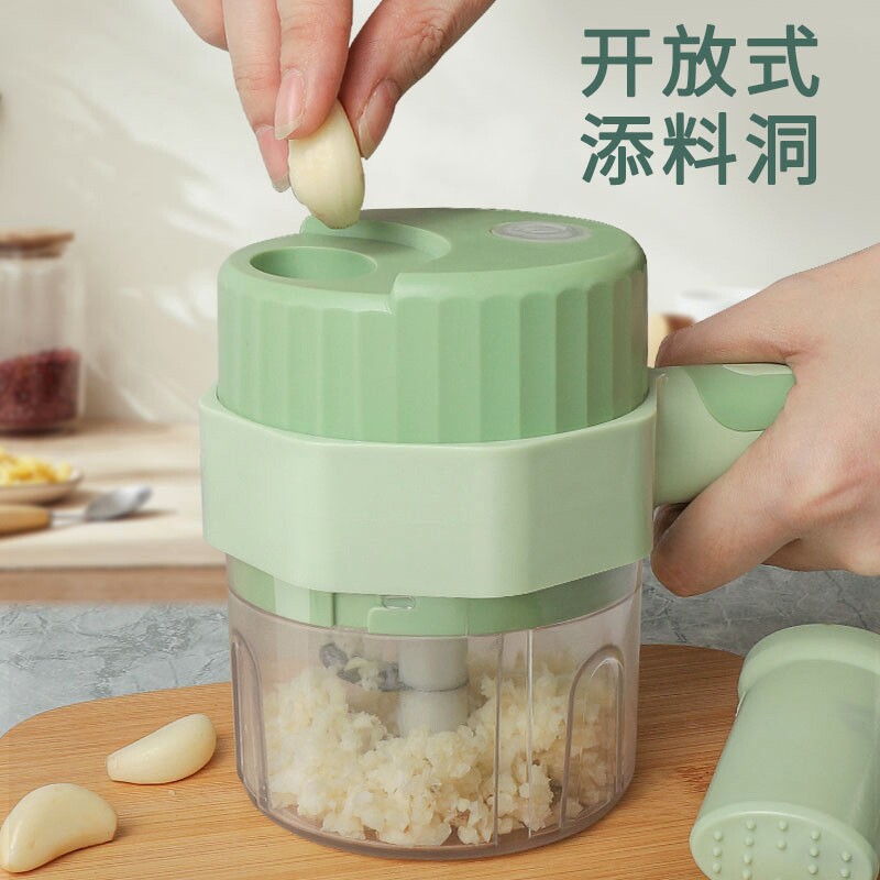 跨境切菜机 加特林料理机手持迷你捣蒜器切压拉蒜器快速切菜器批