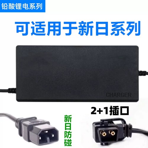 适用新日两三轮电动瓶车离子锂电池充电器48V54.642防触碰2+1通讯