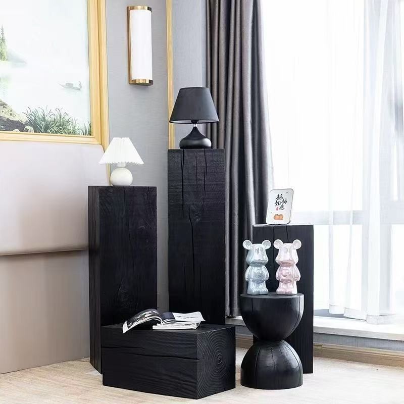 原木复古玄关摆件艺术创意底座增高实木橔树桩木桩碳化方形花架,住宅家具,花架/花几,淘宝优惠券,粉丝福利购,淘宝优惠卷