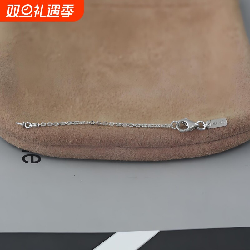 纯银尾链延长链S925银配件手链加长神器项链加长链带珍珠吊坠头