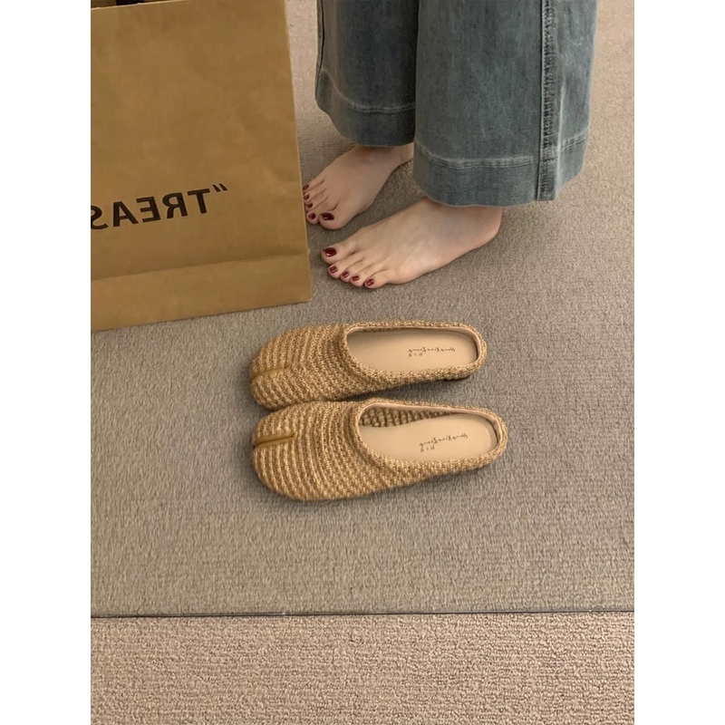 晚晚风分趾波西米亚勃肯鞋女外穿2025新款夏季一脚蹬包头半拖单鞋
