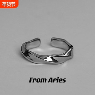 【店铺热销】莫比乌斯戒指简约男女同款波浪形戒指中性口指环情侣