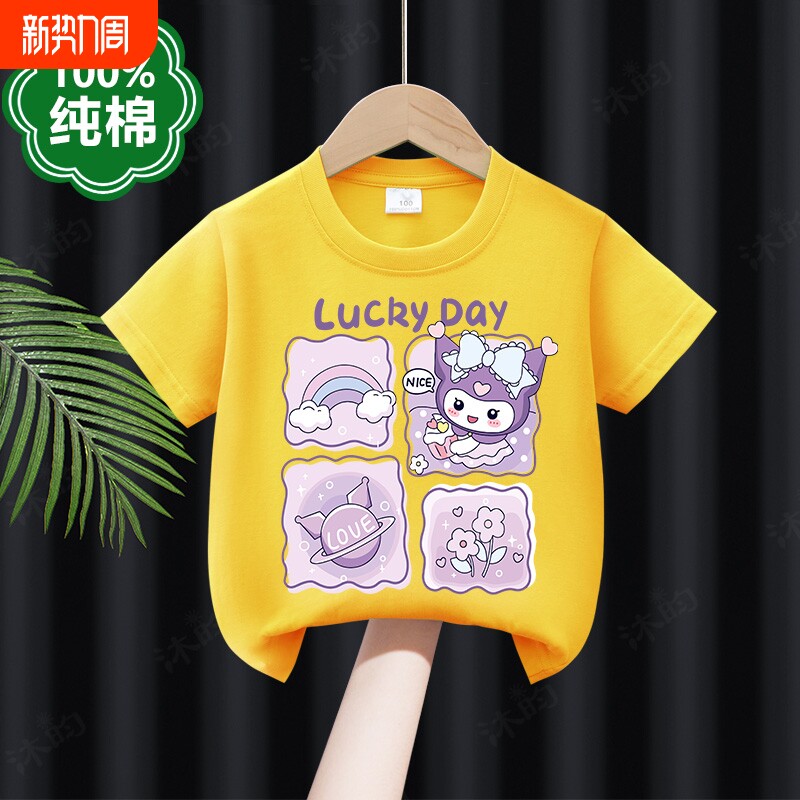 女童短袖t恤2026新款夏季薄款纯棉小女孩美乐蒂动漫卡通宝宝上衣
