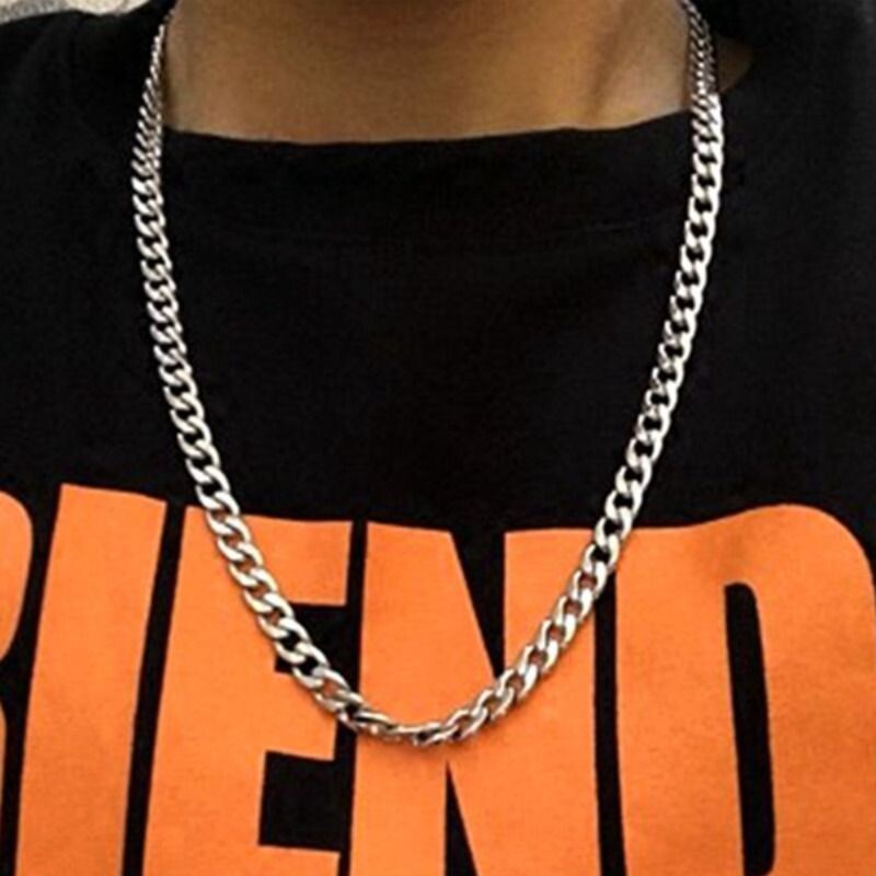 钛钢hiphop链条项链男潮古巴男士嘻哈链子装饰女生情侣百搭配饰