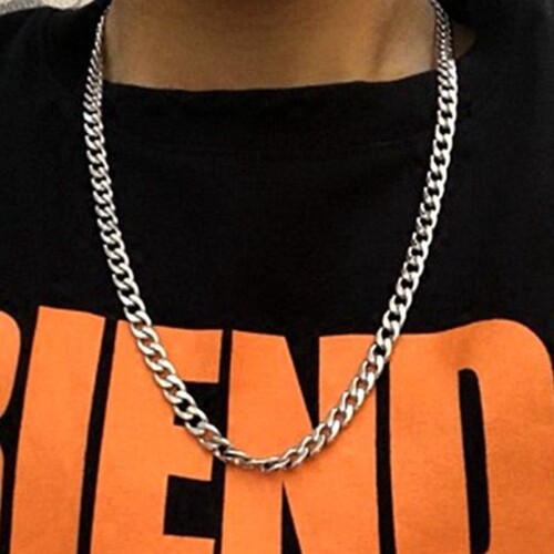 钛钢hiphop链条项链男潮古巴男士嘻哈链子装饰女生情侣百搭配饰酷