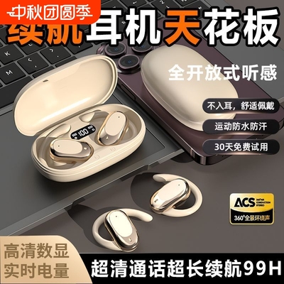 2025新款超长续航大电量蓝牙耳机无线挂耳式不入耳骨传导运动跑步