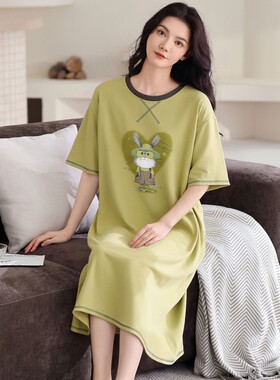 莱赛尔短袖睡裙夏季柔软女款
