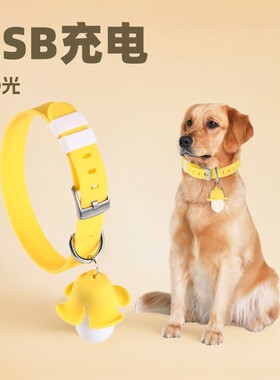宠物发光项圈狗项圈跑马灯USB充电LED发光狗狗发光项圈可充电新款