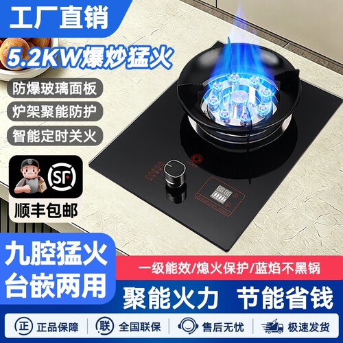 传家好太太燃气灶单灶家用台嵌液化气煤气嵌入式天然气猛火灶台式