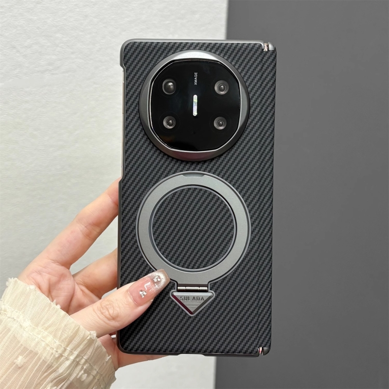 适用华为matex6折叠屏手机壳商务男士x5新款碳纤维纹x3典藏版磁吸充电超薄中轴全包保护防摔适用OPPOFindN5女