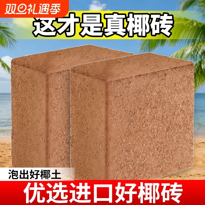 进口椰砖营养土种菜通用型脱盐椰糠耶砖土乌龟冬眠养花种植土椰子