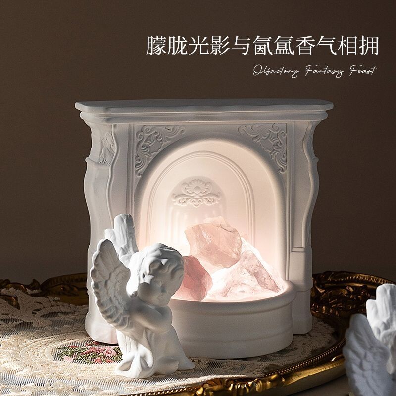 天使壁炉水晶扩香石香薰摆件精油香氛围灯生日元旦新年礼物礼盒