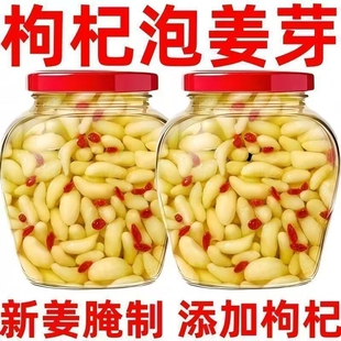 新鲜枸杞泡嫩姜芽仔姜糖醋嫩姜芽生姜腌制即食下饭菜非无糖干姜