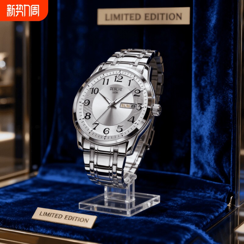 男款商务防水石英腕表镂空男士手表男正品名牌全自动非机械表钢带