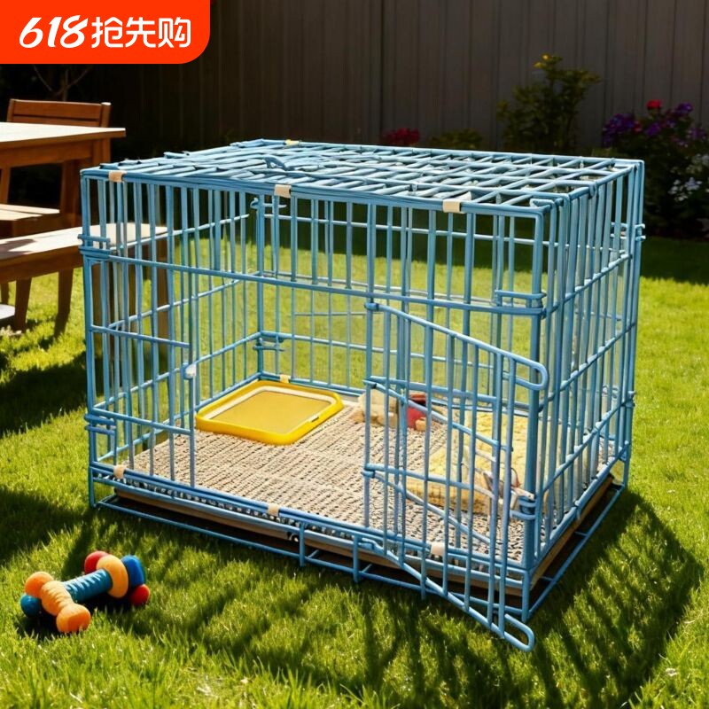折叠宠物笼狗笼猫笼兔笼加粗家用带厕所分离室内狗别墅中小型犬笼