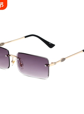 S31475欧美简约款无框方形金属太阳镜潮男女时尚街拍墨镜遮阳眼镜