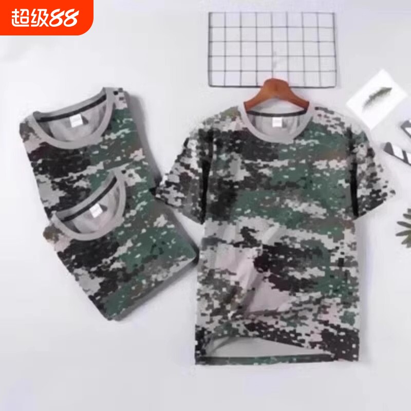 男女t恤夏季纯棉短袖迷彩全棉薄款军训初高中大学生军训服学校