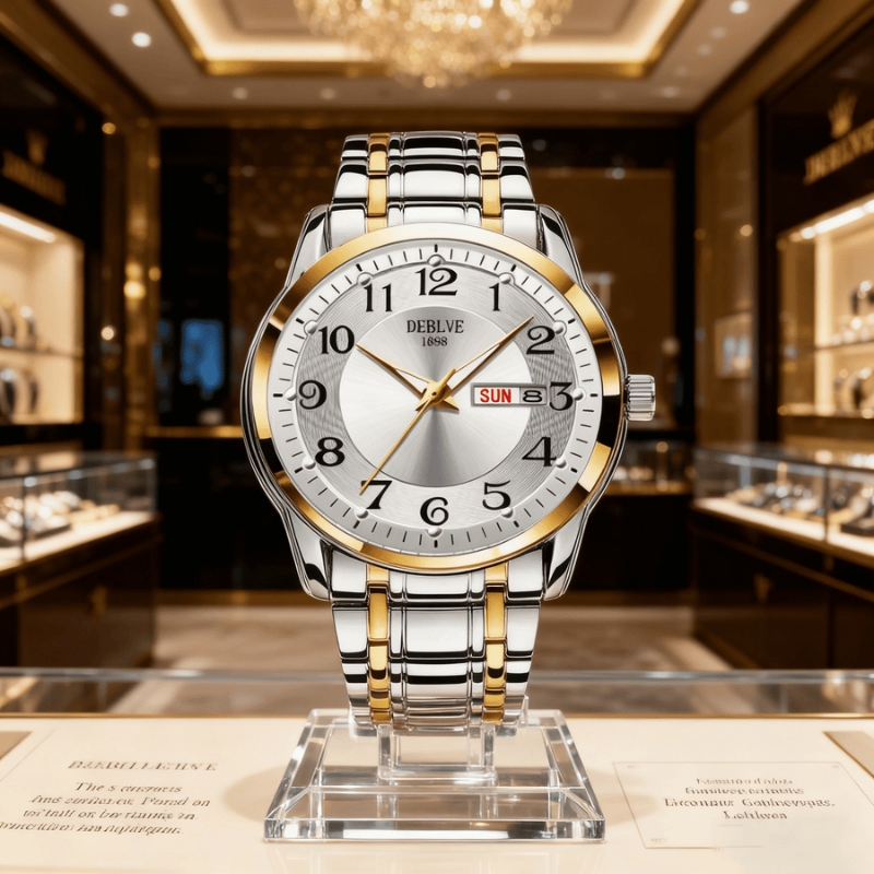 男款手表全自动非机械表钢带商务防水石英腕表高级感男士正品名牌