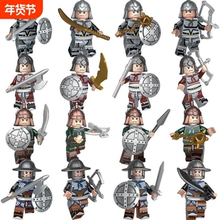 迪库积木三国人仔玩具儿童益智拼装模型魏蜀吴汉士兵男孩兼容乐高