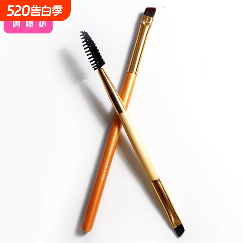 眉刷/双头A1pf0-斜角眉粉刷子卷翘螺旋头睫毛卷两用眉毛刷胶刷