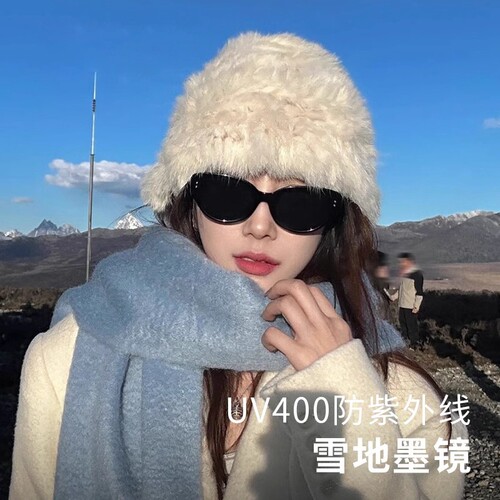 猫眼墨镜女款近视可配有度数高级感防紫外线偏光太阳眼镜雪地圆脸