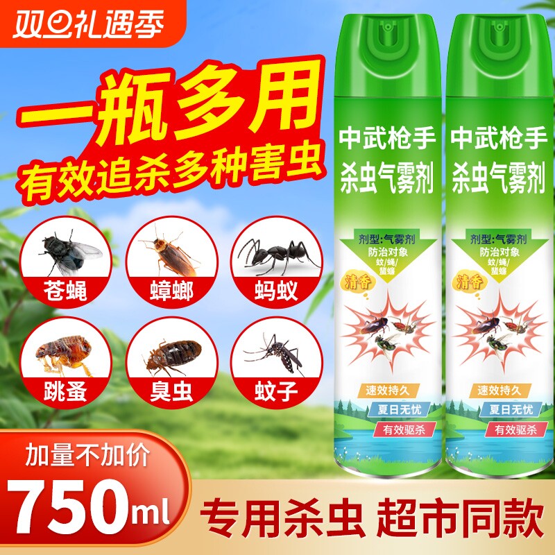 杀虫剂气雾剂家用室内灭蚊子蟑螂药驱除苍蝇蚂蚁清香型非无毒喷雾