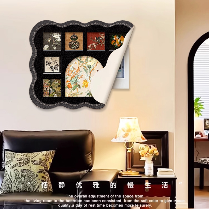 中古风免打孔电表箱装饰画2025新款磁吸电源电闸贴画配电箱遮挡画