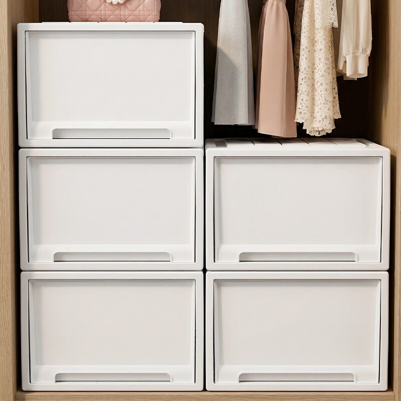 收纳箱家用抽屉式衣柜收纳盒裤子衣物内衣整理盒透明塑料储物柜子