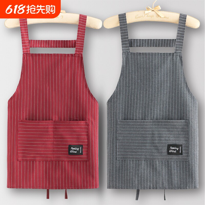 炒菜围裙厨房家用棉布做饭男工作服女餐饮上班专用高级感2025新款