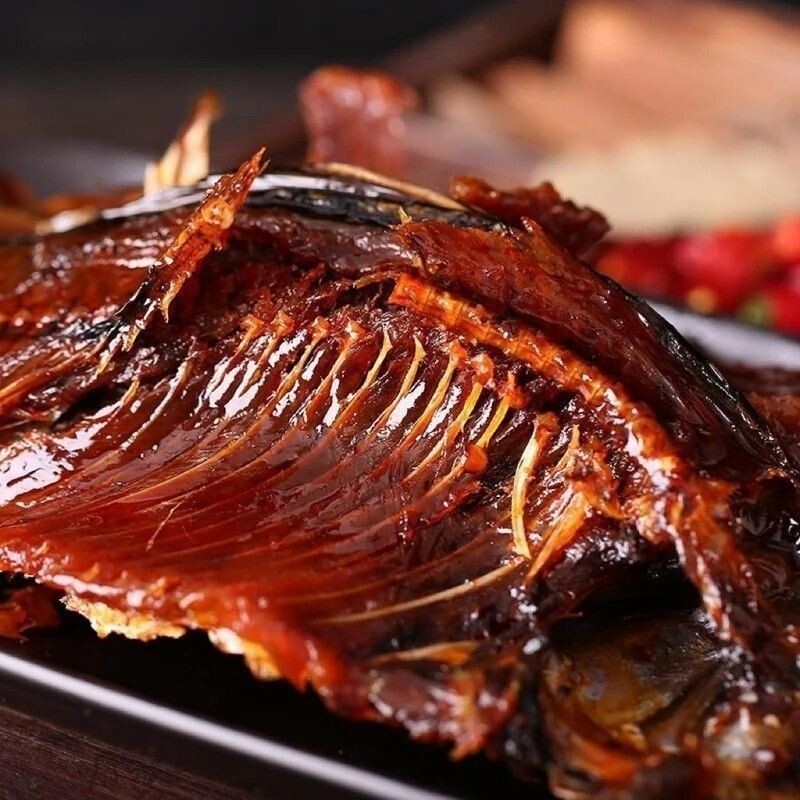 一口享酱板鱼湖南特产香辣爆辣非鲫鱼烟熏即食鱼干零食解馋辣味