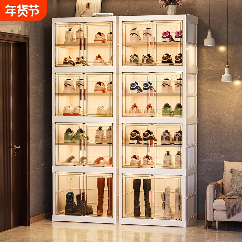 鞋盒收纳盒家用门口多层免安装透明鞋架折叠鞋柜蚂蚁鞋子收纳神器,收纳整理,鞋盒,淘宝优惠券,粉丝福利购,淘宝优惠卷