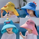 防紫外线太阳帽男童女孩宝宝遮阳帽渔夫帽凉帽帽子 儿童防晒帽夏季