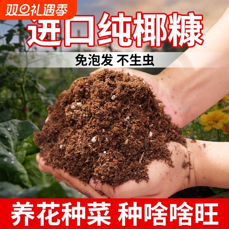 免泡椰糠营养土种花种菜基质土泥炭土椰砖爬宠专用包邮椰糠土疏松
