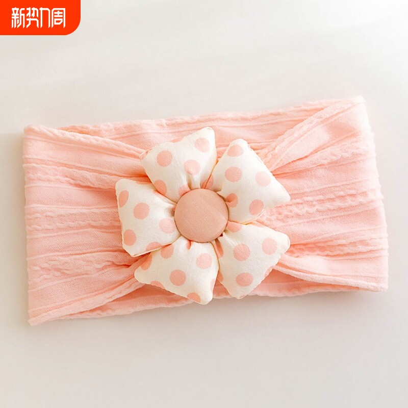 婴儿宽发带护囟门空顶帽头带花朵新生儿不伤发女宝宝囟门帽子头饰