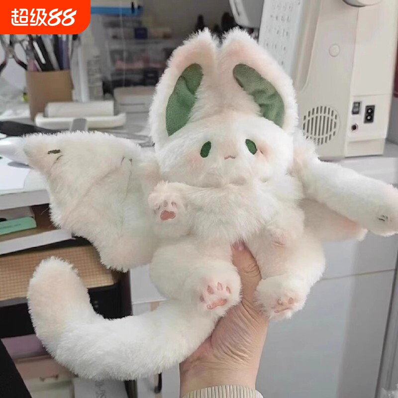 蝙蝠兔玩偶毛绒玩具可爱兔子布娃娃睡觉抱枕玩偶公仔生日礼物女生图片