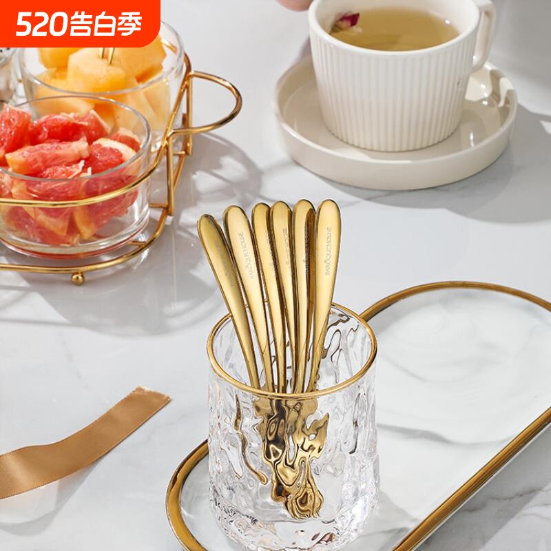A5L水果叉304不锈钢收纳罐轻奢可爱家用儿童水果甜品点心蛋糕果